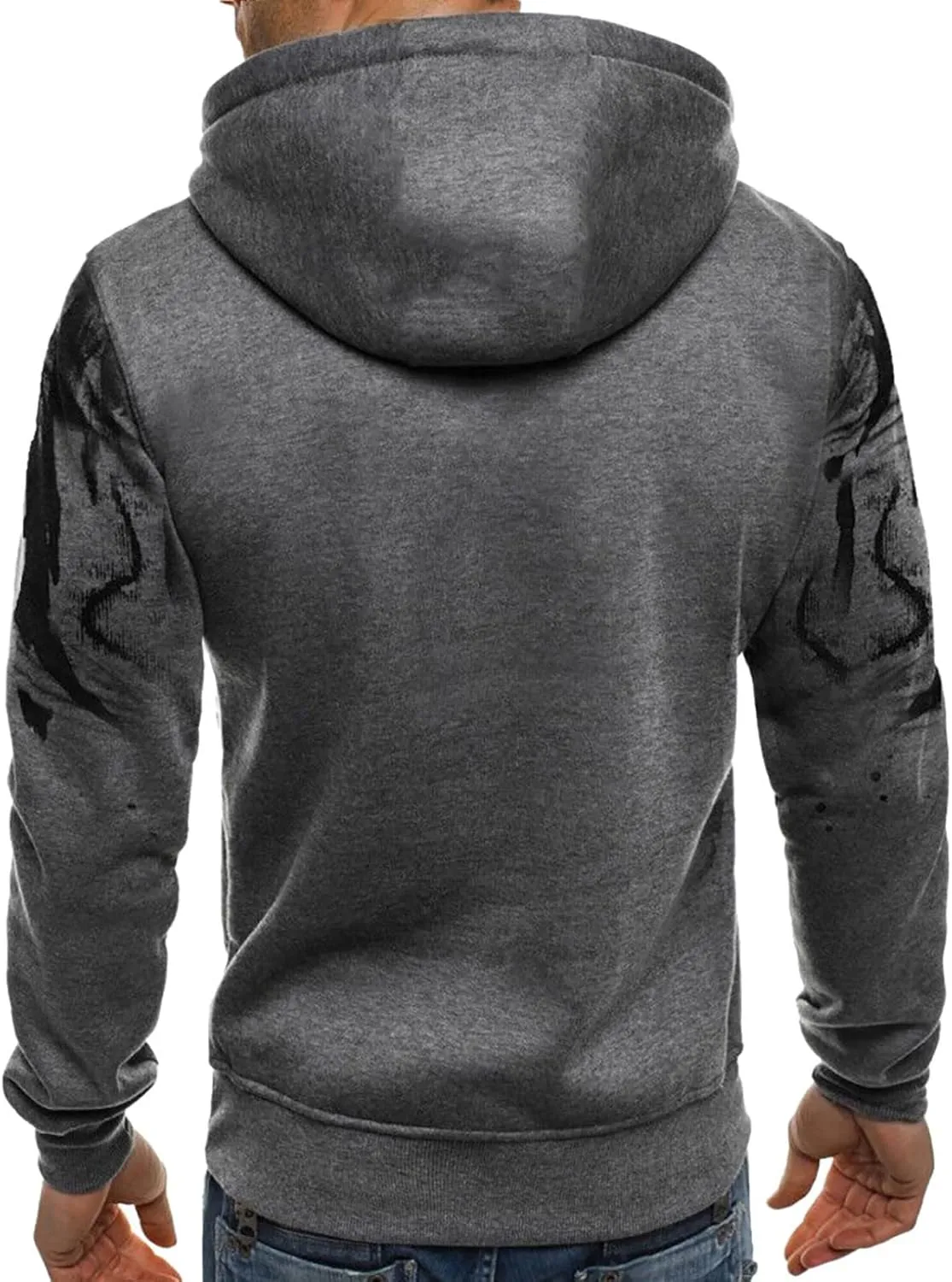 Ymosrh Men's Sweatshirts Graphic Hoodies Pullover Sweatshirts Casual Drawstring Tops With Pockets Hoodies Pullover, S-5XL