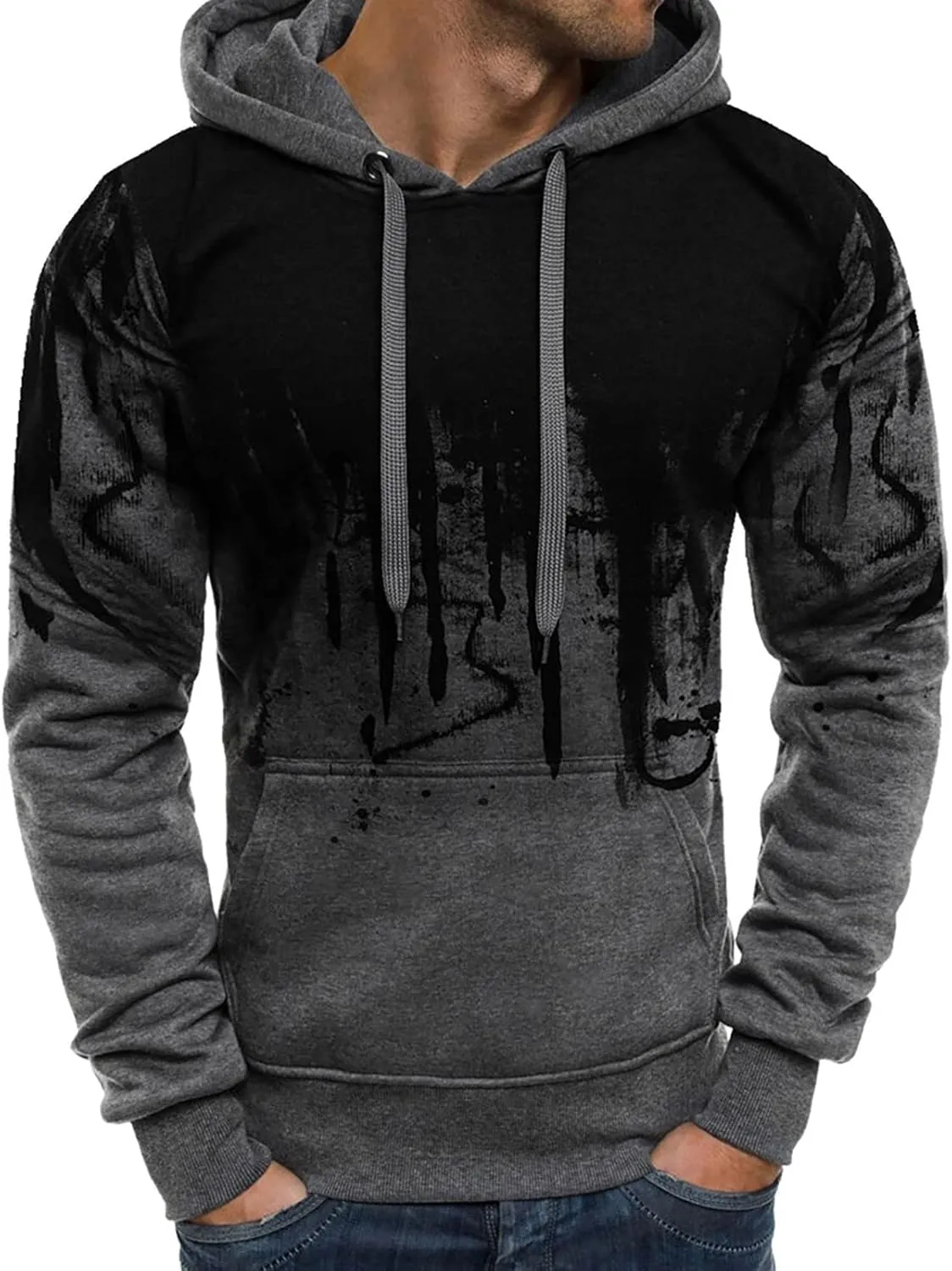 Ymosrh Men's Sweatshirts Graphic Hoodies Pullover Sweatshirts Casual Drawstring Tops With Pockets Hoodies Pullover, S-5XL