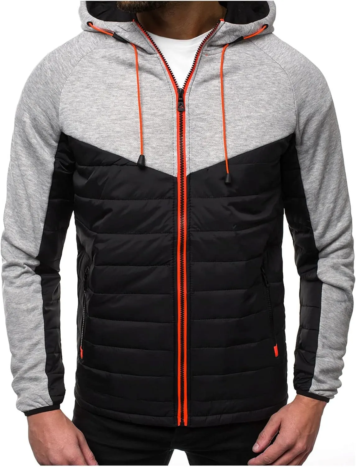 Ymosrh Men's Winter Jacket Down Jacket Puffer Packable Lightweight Windproof Insulated Warm Coat with Hood Jacket, M-3XL