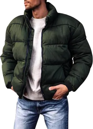 Ymosrh Men's Winter Jacket Lightweight Puffer Jacket Water-Resistant Warm Jackets and Coats Down Jackets, M-2XL