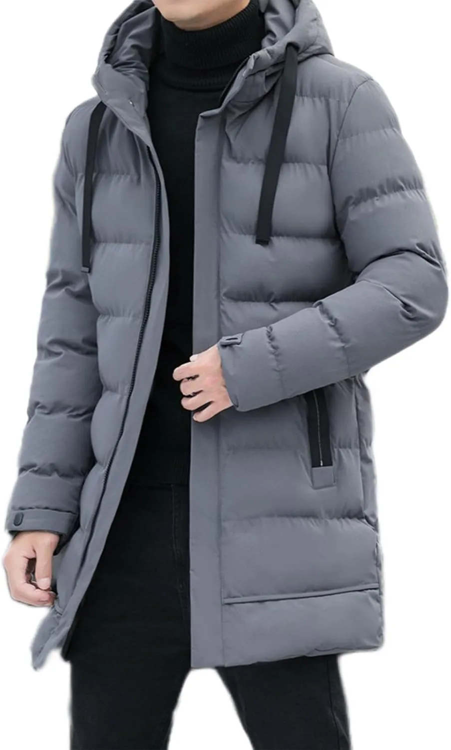 Ymosrh Men's Winter Jacket Thickened Warm Down Coats Windproof Waterproof Casual Fashion Puffer Jacket, M-5XL