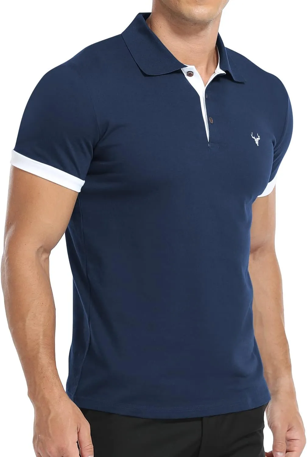 YTD Mens Classic Polo Shirt Short Sleeve Shirts Lightweight Slim Fit Casual Tops