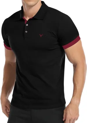 YTD Mens Classic Polo Shirt Short Sleeve Shirts Lightweight Slim Fit Casual Tops