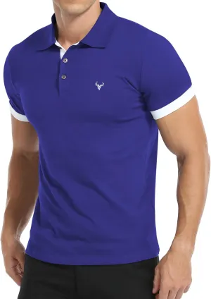 YTD Mens Classic Polo Shirt Short Sleeve Shirts Lightweight Slim Fit Casual Tops