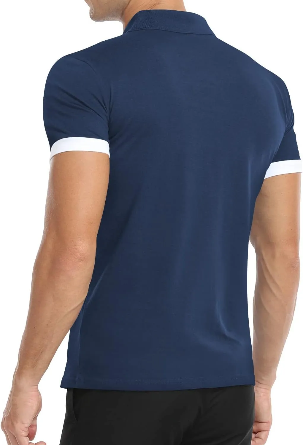 YTD Mens Classic Polo Shirt Short Sleeve Shirts Lightweight Slim Fit Casual Tops