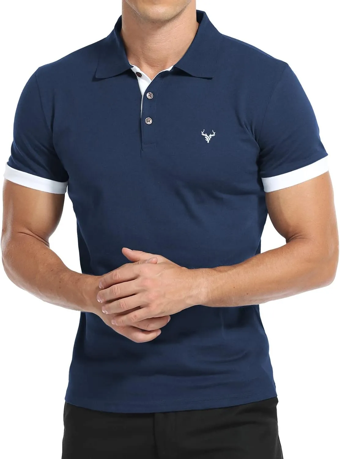 YTD Mens Classic Polo Shirt Short Sleeve Shirts Lightweight Slim Fit Casual Tops