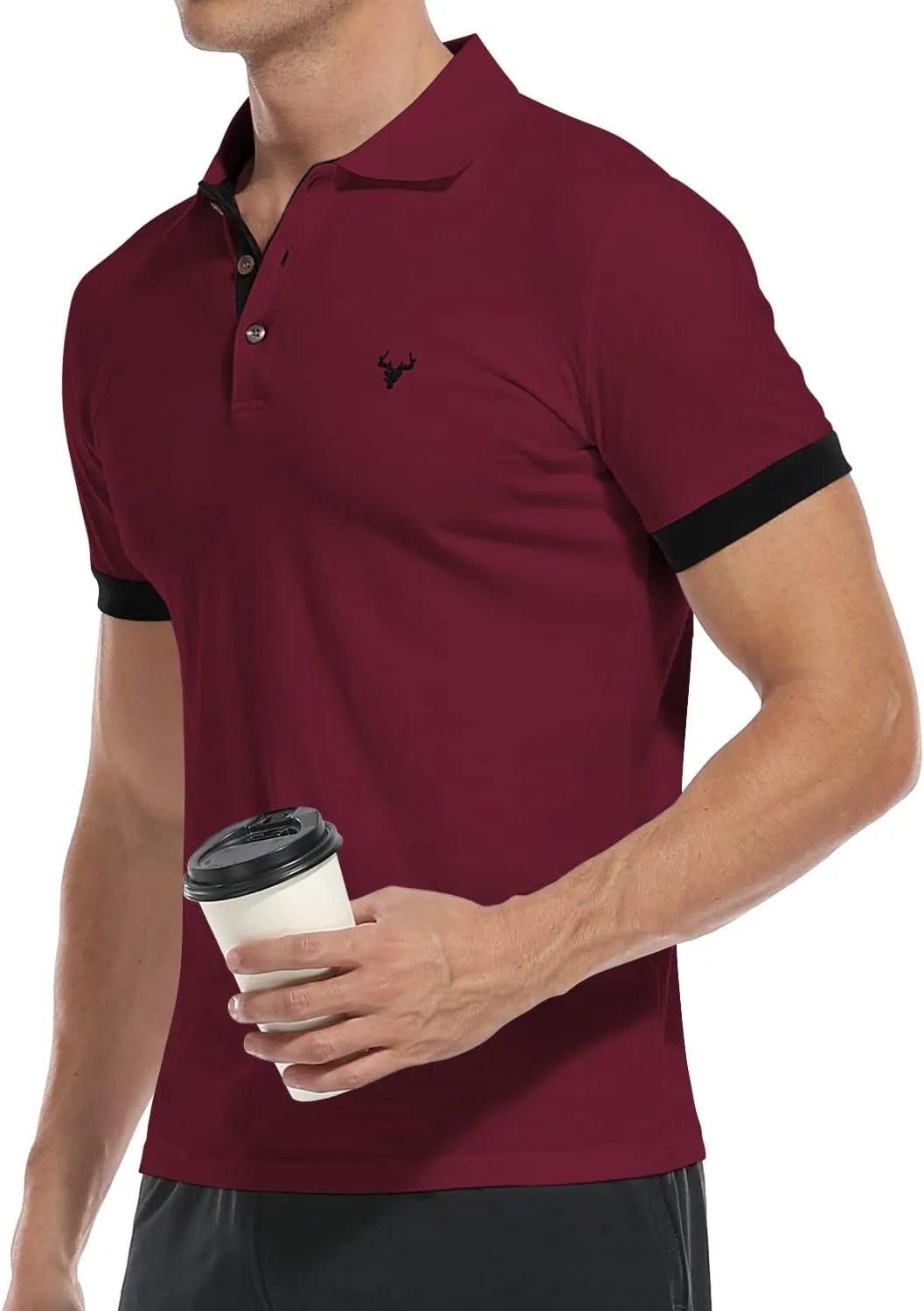 YTD Mens Classic Polo Shirt Short Sleeve Shirts Lightweight Slim Fit Casual Tops