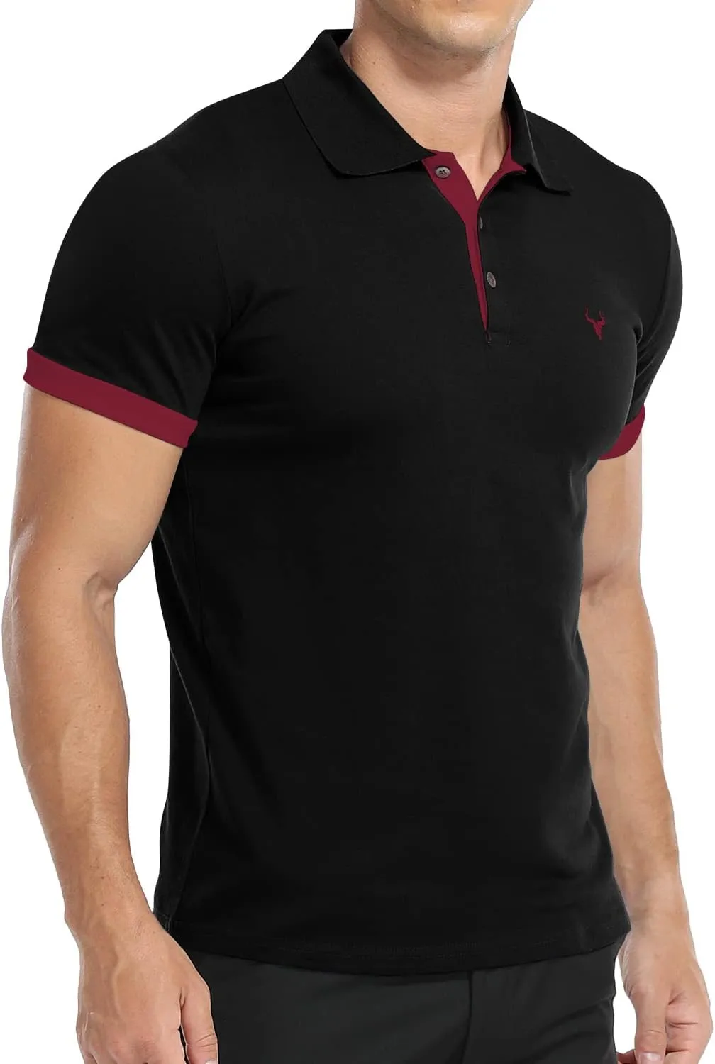 YTD Mens Classic Polo Shirt Short Sleeve Shirts Lightweight Slim Fit Casual Tops