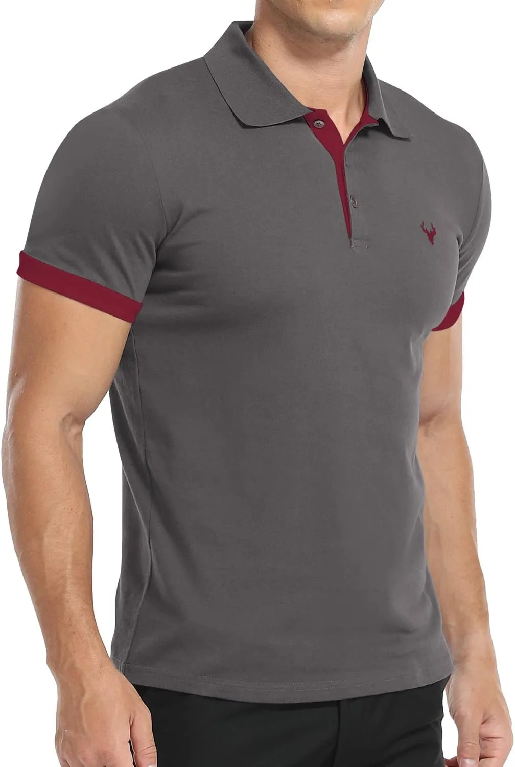 YTD Mens Classic Polo Shirt Short Sleeve Shirts Lightweight Slim Fit Casual Tops