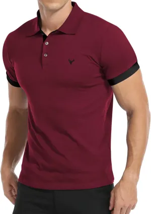 YTD Mens Classic Polo Shirt Short Sleeve Shirts Lightweight Slim Fit Casual Tops