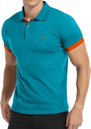YTD Mens Classic Polo Shirt Short Sleeve Shirts Lightweight Slim Fit Casual Tops
