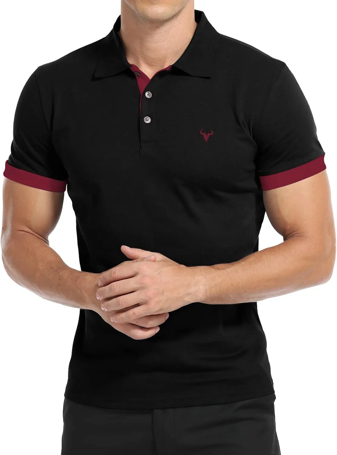 YTD Mens Classic Polo Shirt Short Sleeve Shirts Lightweight Slim Fit Casual Tops