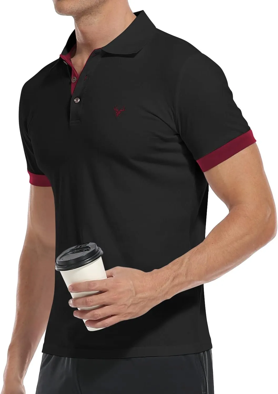 YTD Mens Classic Polo Shirt Short Sleeve Shirts Lightweight Slim Fit Casual Tops