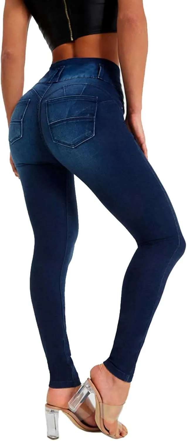 YUZIBAO Women's High Waist Skinny Stretch Jeans Shaping Butt Lifting Denim Pants
