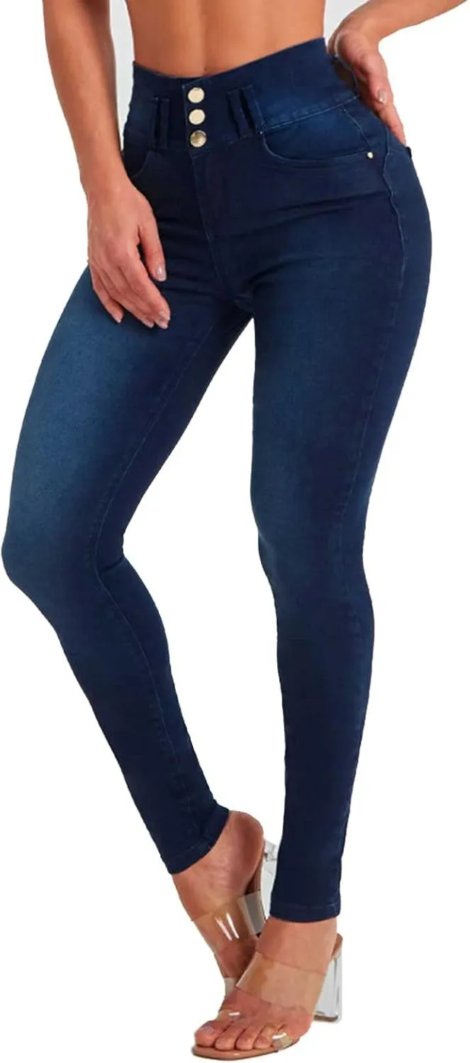 YUZIBAO Women's High Waist Skinny Stretch Jeans Shaping Butt Lifting Denim Pants